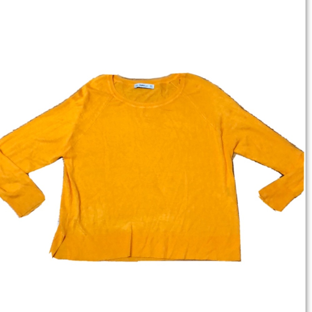 Zara mustard yellow knit thin sweater